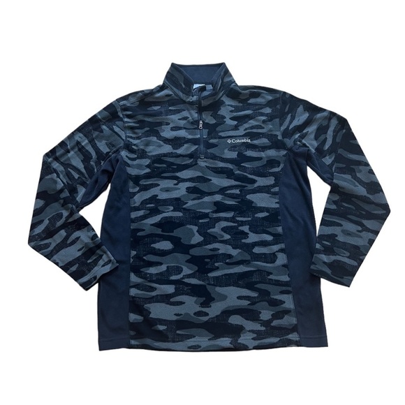 Columbia Other - Columbia men’s gray and black camo 1/4 zip fleece jacket top size medium